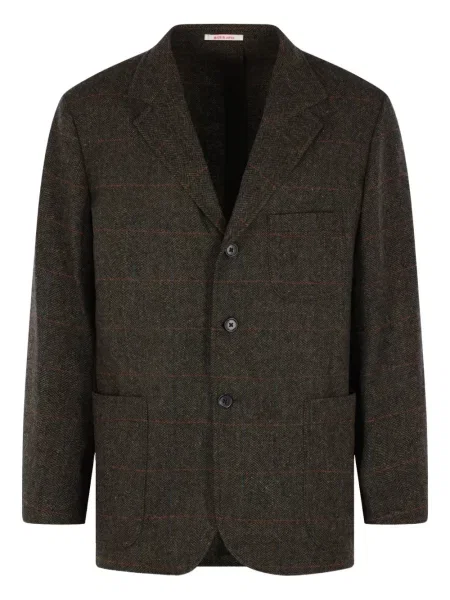 Sako J.press se vzorem rybí kosti hnědé