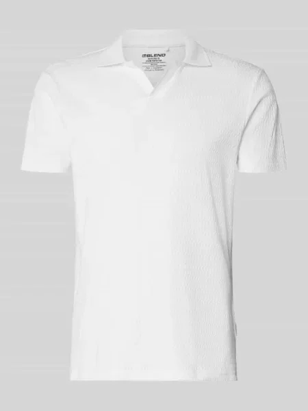 Koszulka polo o kroju regular fit ze strukturalnym wzorem model Heskild' Blend białe