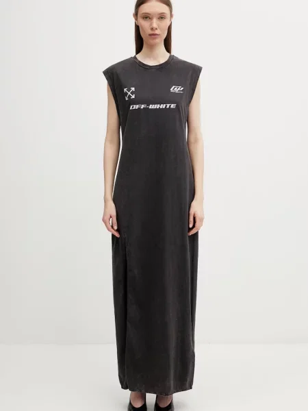 Off-White Racer rochie cu imprimeu din alb