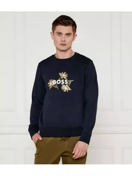 BOSS BLACK Pulóver C-Soleri fekete