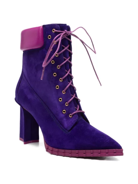 Botine Rayla K cu șireturi din dantelă violet