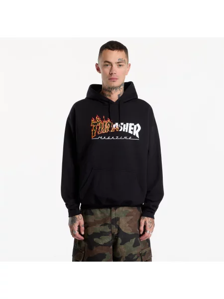 Hanorac cu glugă Thrasher negru