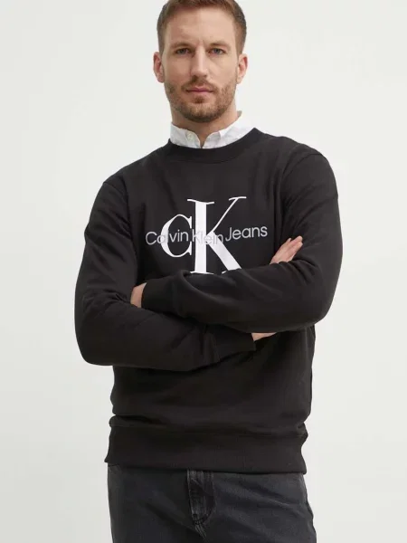 Mikina Calvin Klein Jeans s potiskem černá