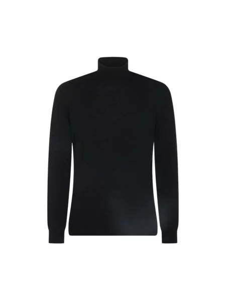 Sweter z golfem Altea wełniany czarny