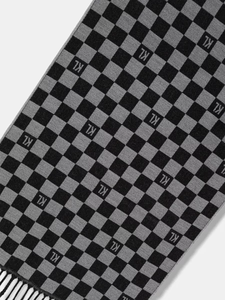 Шарф з додаванням вовни Karl Lagerfeld візерунок сірий