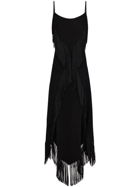 Rochie maxi Rabanne din crep de costum negru