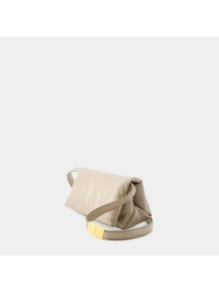 Torebka crossbody Marni skórzana beżowa