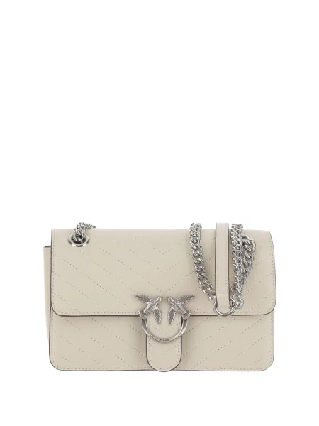 PINKO Torba za čez ramo Pinko Sac Rabat Love One Light Mini Vitello Wr Blanc' bela