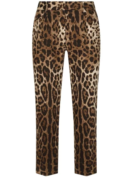 Pantaloni Dolce & Gabbana cu imagine cu model leopard maro