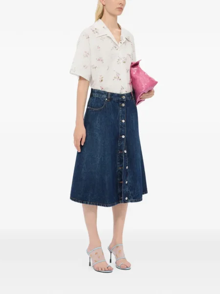 Cămașă Msgm cu model floral cu imagine alb