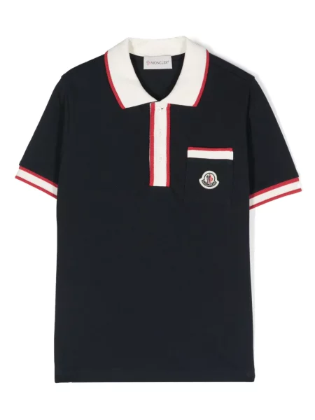Koszulka polo dziecięca Moncler Enfant niebieska