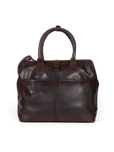 Torba na laptopa Howard London skórzana brązowa