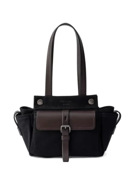 Kožená shopper kabelka Prada černá