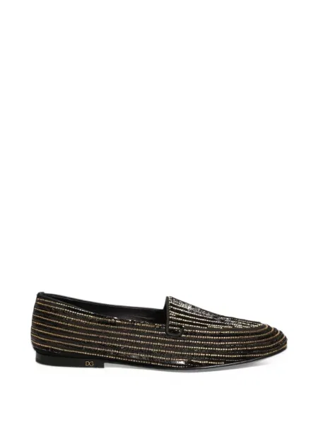 Loafers Dolce & Gabbana s flitry černé