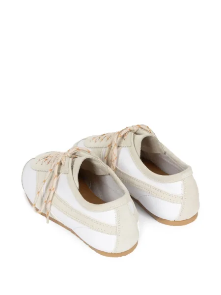 Sneakerși Dries Van Noten din piele de căprioară alb