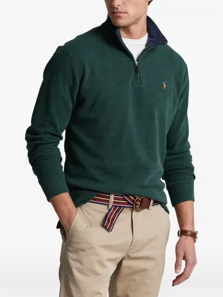 Matlasat tricou polo Polo Ralph Lauren cu decolteu rotund cu autograf roșu