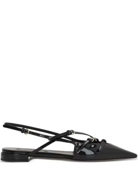 Pantofi cu toc Miu Miu din piele de lac slingback negru