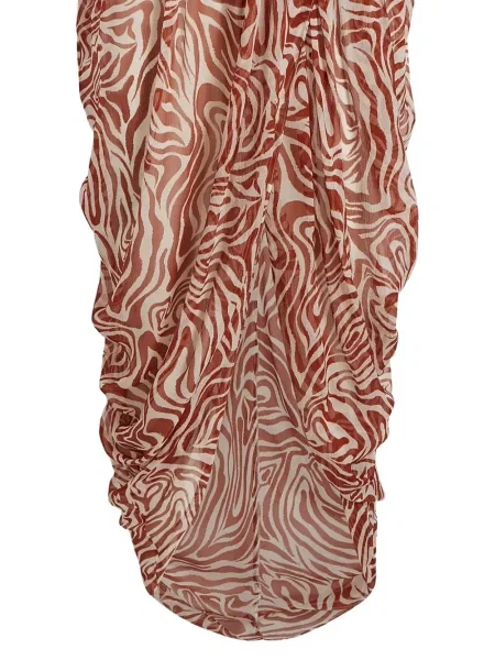 Rochie Cinq A Sept cu model zebră de costum maro