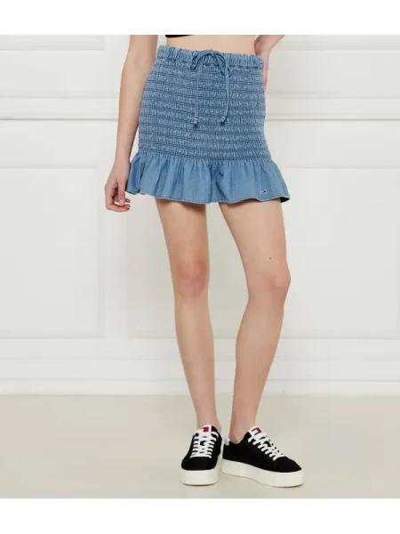 Tommy Jeans Fustă CHAMBRAY albastru