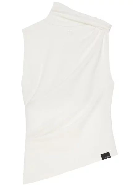 Top Courreges drapat alb
