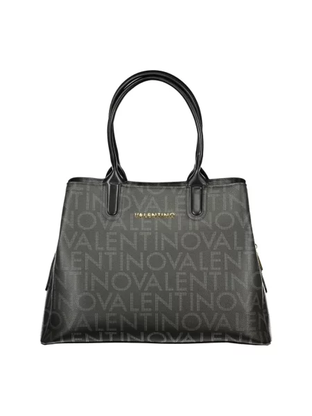 Lniana torebka Valentino By Mario Valentino czarna