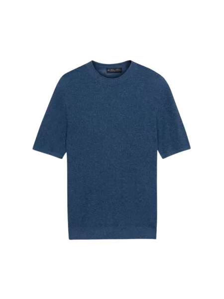 Lniany sweter Brooks Brothers niebieski