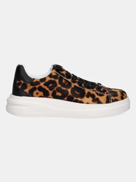 Guess sneakersy skórzane brązowy