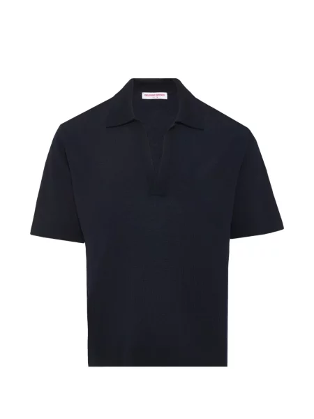 Tricou Orlebar Brown din lână merinos albastru