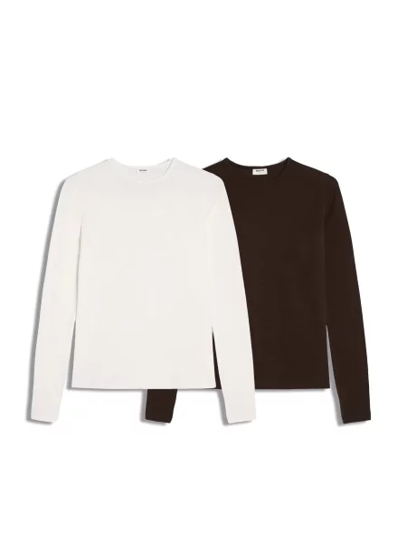 Bershka Tricou ciocolatiu alb