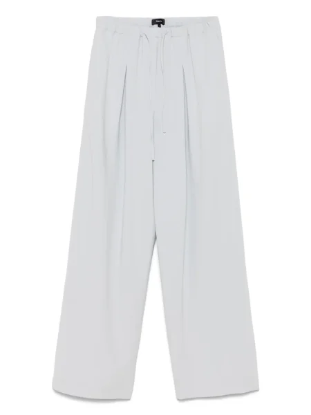 Pantaloni Theory plisate din crep albastru