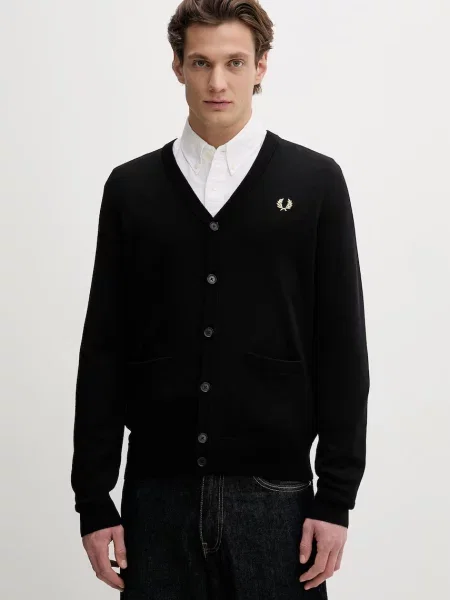 Jopica z volno Fred Perry Classic Cardigan črna