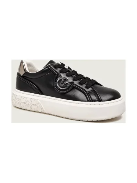 Pinko Teniși din piele YOKO 06 negru