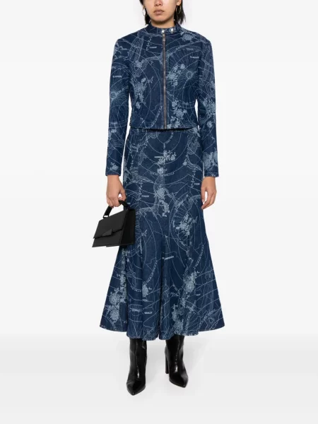 Raštuotas džinsinė striukė Off-white balta