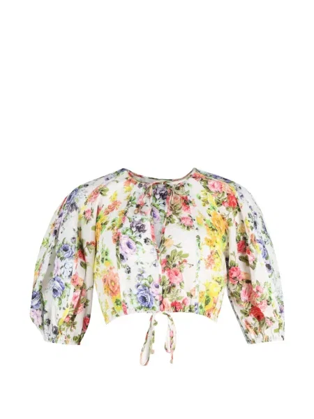Cropp top Zimmermann cu model floral cu imagine alb