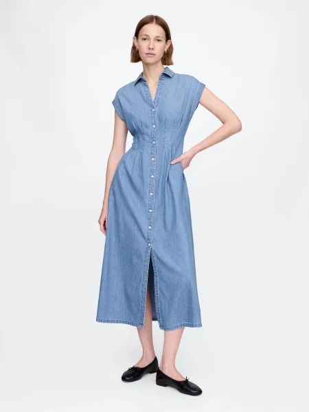 Rochie din denim Gap de costum albastru