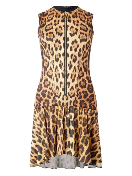Rochie Roberto Cavalli cu imagine cu model leopard maro