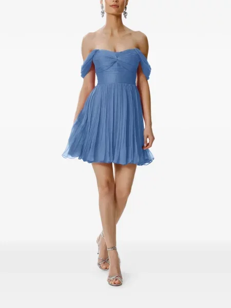 Rochie mini Framboise cu umerii deschiși de costum albastru