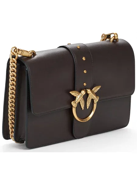 Pinko crossbody kabelka dámska kožená hnedá