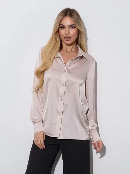 Сорочка ISSA Plus шовк бежевий