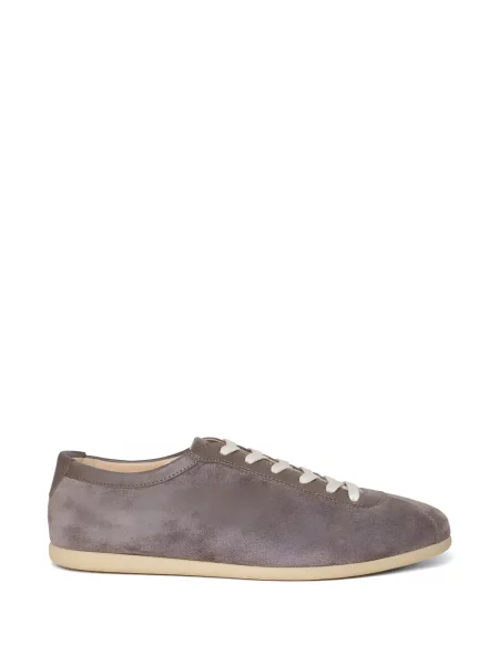 Sneakerși Brunello Cucinelli cu șireturi din piele gri