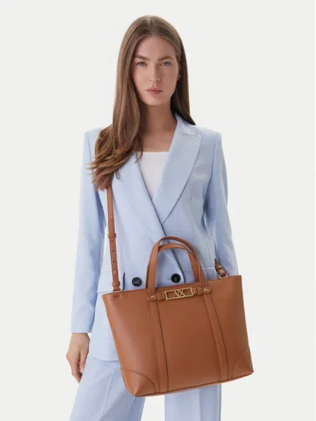 Armani Exchange shopper torba za žene od imitacije kože smeđa