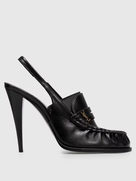 Кожаные лоферы Saint Laurent черные