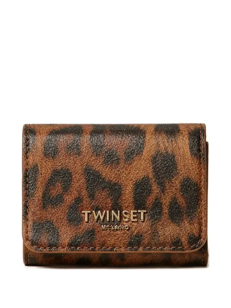 Portofel Twinset cu imagine cu model leopard maro
