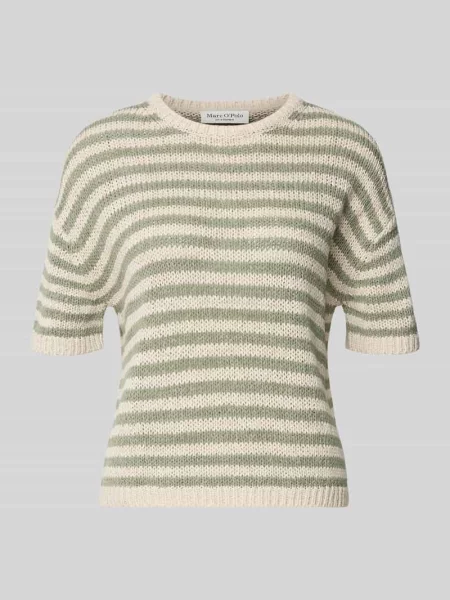 Sweter o kroju loose fit z mieszanki bawełny Marc O'polo zielony