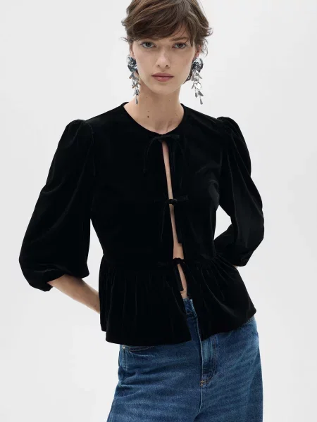 Блуза MANGO чорний