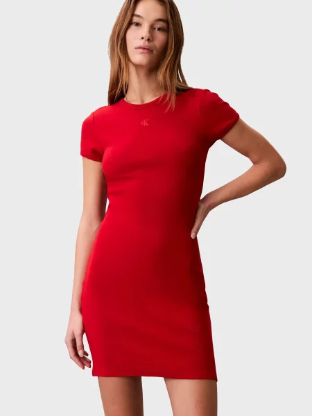 Джинсова сукня Calvin Klein Jeans червона