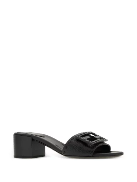 Bőr szandál Fendi fekete