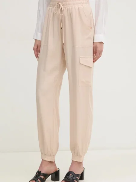 Gaudi spodnie high waist beżowy