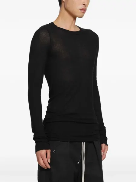 Lung tricou Rick Owens tricotate negru