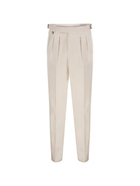 Pantaloni Brunello Cucinelli conici alb